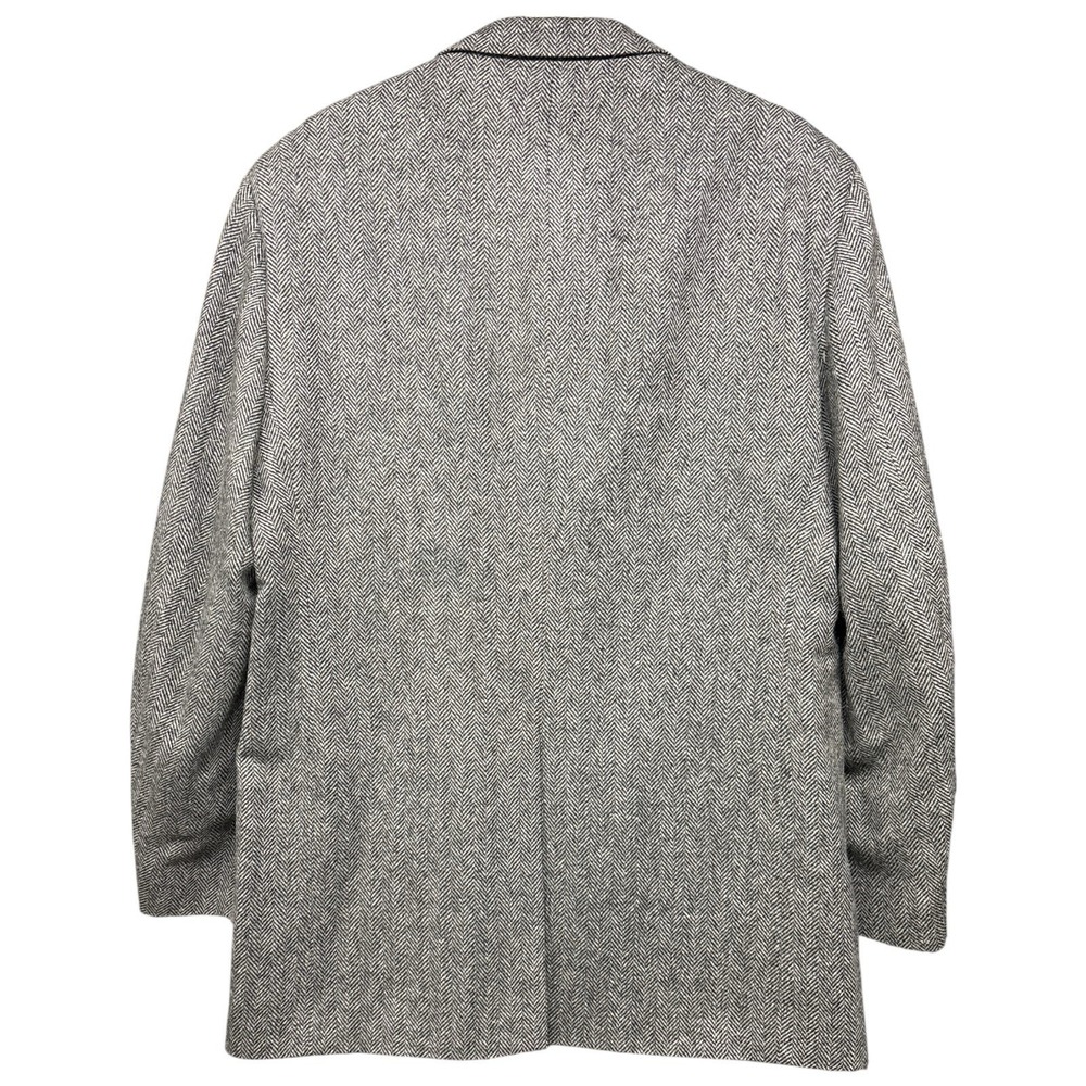 Town Craft Men's Tweed Sport Coat Blazer Two Button Gray Herringbone 46L - Picture 9 of 12